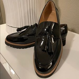 NEW Franco Sarto Carolynn Loafer Black Patent Size 10